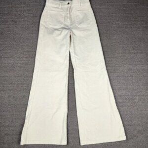 Nili Lotan Jeans Womens Size 2 Wide Leg Flare Ivory‎ Cordoroy Pants